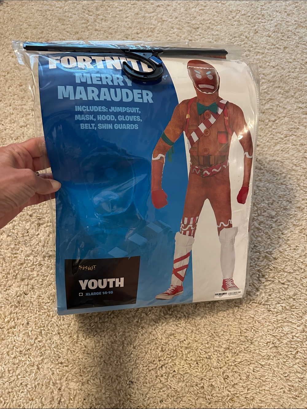 Fortnite Merry Marauder costume youth size extra large 14 to 16.